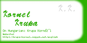 kornel krupa business card